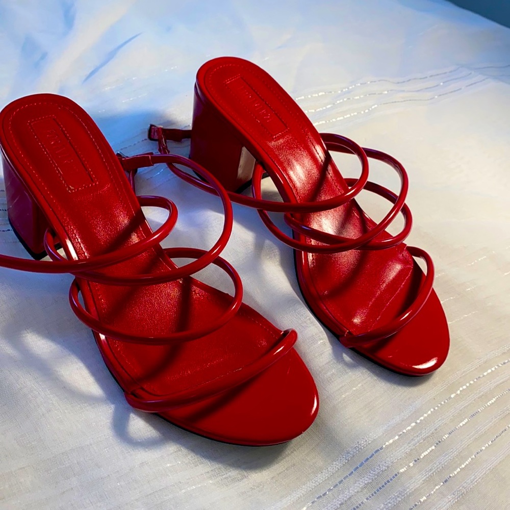 Summer Red strappy heels
